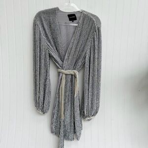 Retrofete Gabrielle Silver Robe Dress